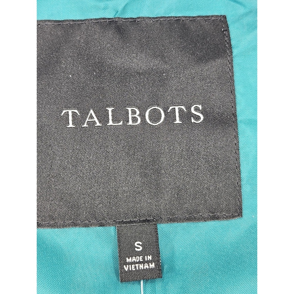 Talbots Down Quilted Puffer Vest Zipper Pockets Front Full Zip Teal Women Small - Picture 7 of 9